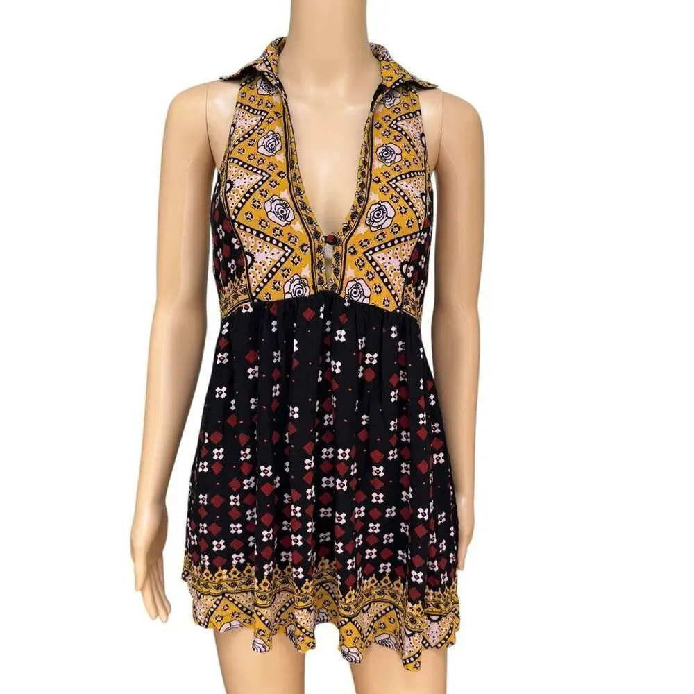 Free People Charlotte Tunic Tank top blouse low cut size XS